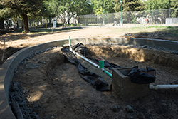 Library Green drains installed