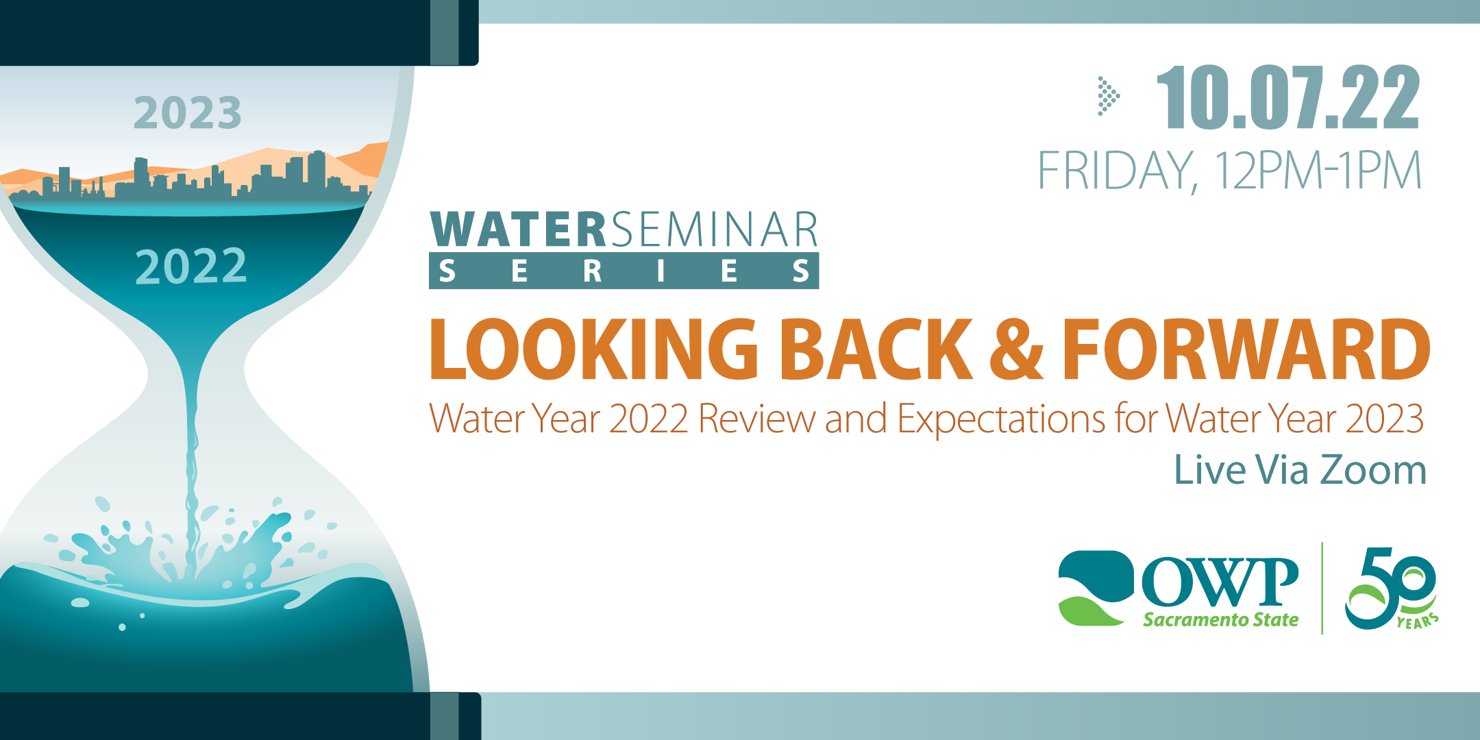 Water Seminar October 7, 2022, Looking Back and Forward: A Water Year 2022 Review and Expectations for Water Year 2023